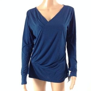 Doncaster Collection Women's Blouse Top Navy Blue